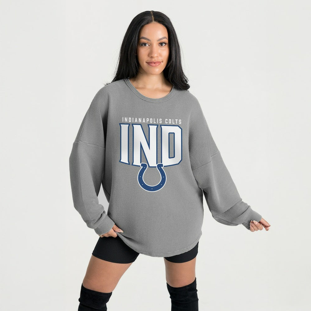 NFL Indianapolis Colts Gameday Couture Women's Oversized Pure Motion Corded Sweatshirt