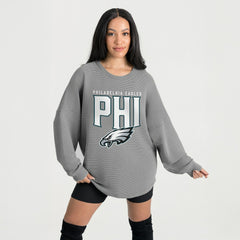 NFL Philadelphia Eagles Gameday Couture Women's Oversized Pure Motion Corded Sweatshirt