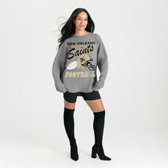 NFL New Orleans Saints Gameday Couture Women's Oversized Sweet Victory Corded Sweatshirt