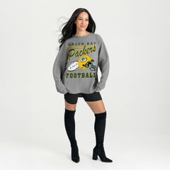 NFL Green Bay Packers Gameday Couture Women's Oversized Sweet Victory Corded Sweatshirt
