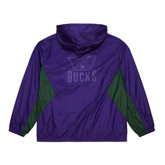 Milwaukee Bucks Playmaker Full-Zip Hooded Windbreaker Jacket - Purple | Mitchell & Ness discount