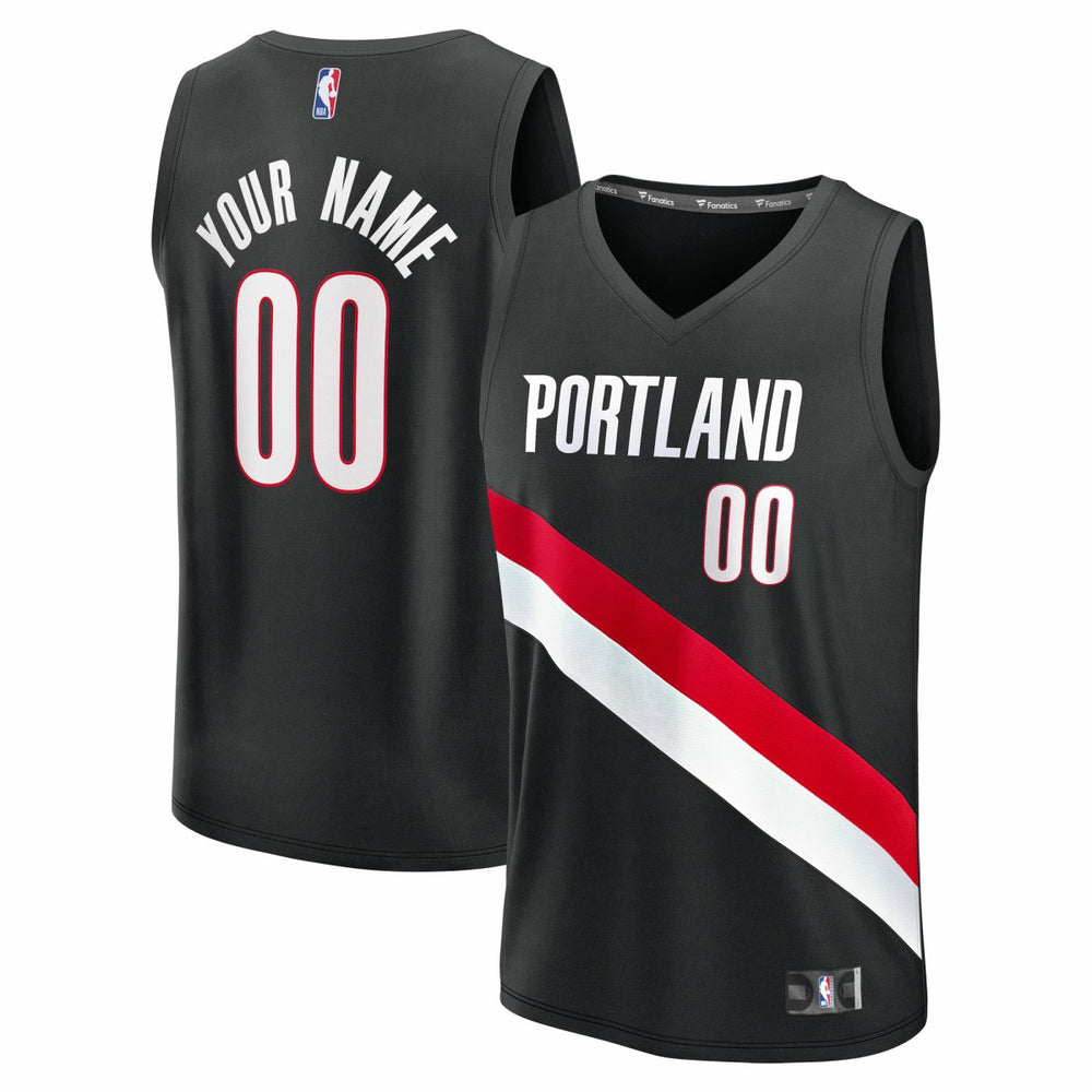 Portland Trail Blazers Fast Break Replica Custom Jersey - Icon Edition - Black | Fanatics discount