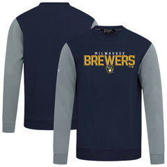 Milwaukee Brewers Levelwear Throwback Ultimate Carve Sweatshirt - Navy