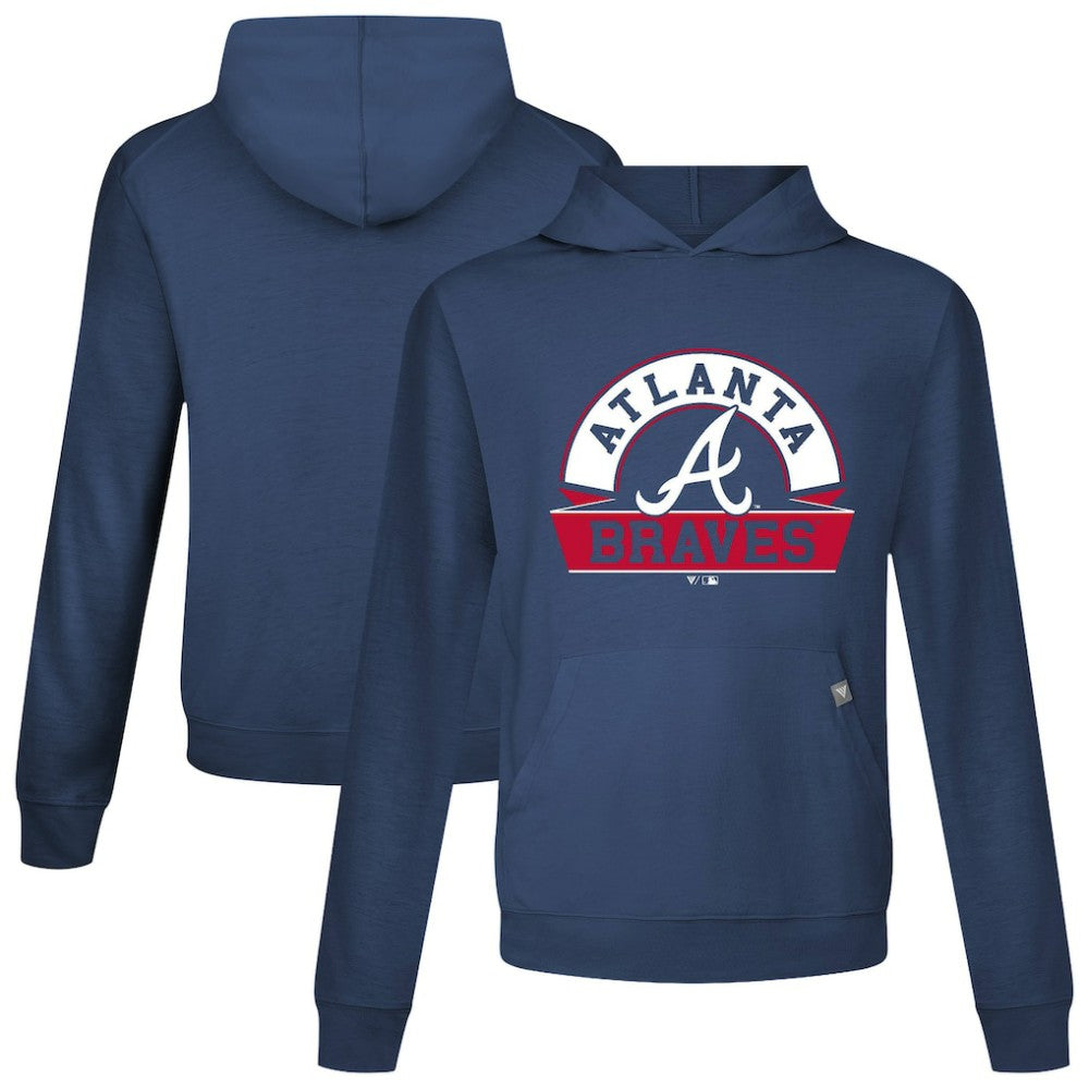 Atlanta Braves Levelwear Relay Banner Arch Pullover Hoodie - Navy