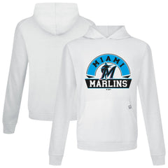 Miami Marlins Levelwear Relay Banner Arch Pullover Hoodie - White