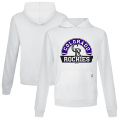 Colorado Rockies Levelwear Relay Banner Arch Pullover Hoodie - White