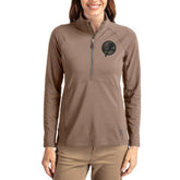 New York Yankees Cutter & Buck Women's Adapt Eco Knit Stretch Half-Zip Pullover - Brown