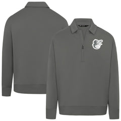 Baltimore Orioles Levelwear Women's Canmore Chenille Logo Quarter-Zip Top - Stone