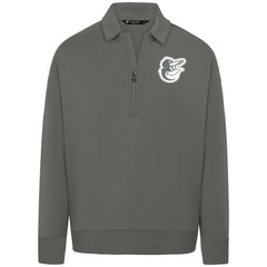 Baltimore Orioles Levelwear Women's Canmore Chenille Logo Quarter-Zip Top - Stone