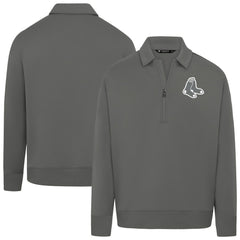 Boston Red Sox Levelwear Women's Canmore Chenille Logo Quarter-Zip Top - Stone