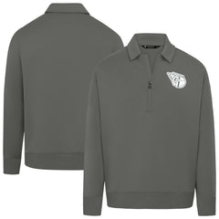 Cleveland Guardians Levelwear Women's Canmore Chenille Logo Quarter-Zip Top - Stone