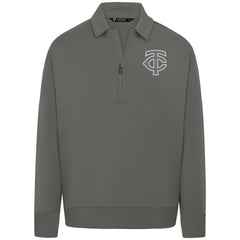 Minnesota Twins Levelwear Women's Canmore Chenille Logo Quarter-Zip Top - Stone