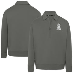 Los Angeles Angels Levelwear Women's Canmore Chenille Logo Quarter-Zip Top - Stone