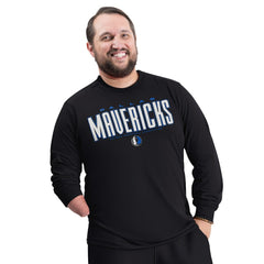 Dallas Mavericks G-III Sports by Carl Banks Adaptive Printed Mesh Effect Long Sleeve T-Shirt sale - Black for sale