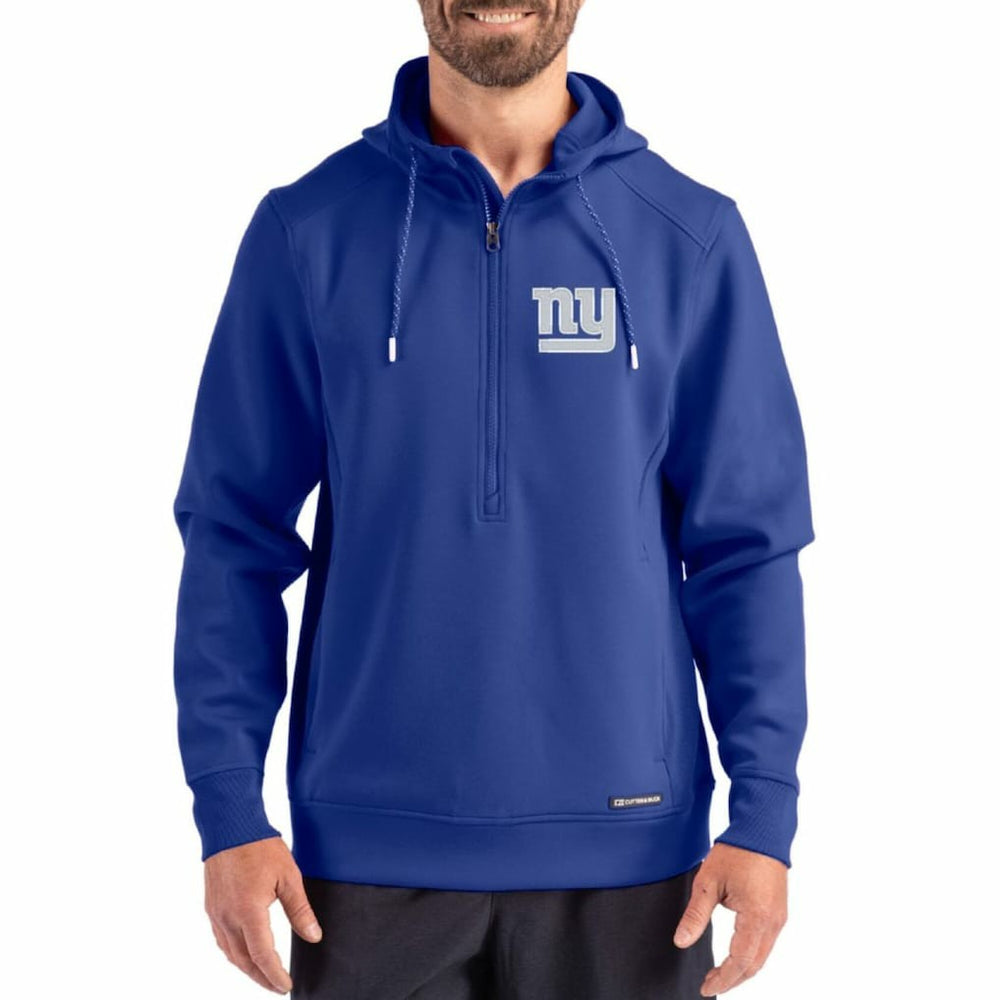 NFL New York Giants Cutter & Buck Roam Eco Half-Zip Recycled Pullover Hoodie
