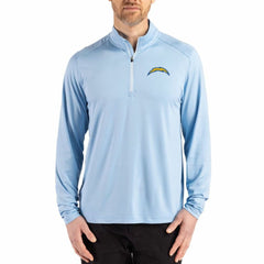 NFL Los Angeles Chargers Cutter & Buck Coastline Epic Comfort Recycled Quarter-Zip Pullover