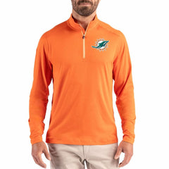 NFL Miami Dolphins Cutter & Buck Coastline Epic Comfort Recycled Quarter-Zip Pullover