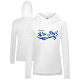 Toronto Blue Jays Levelwear Women's Slender Glide Raglan Hoodie - White