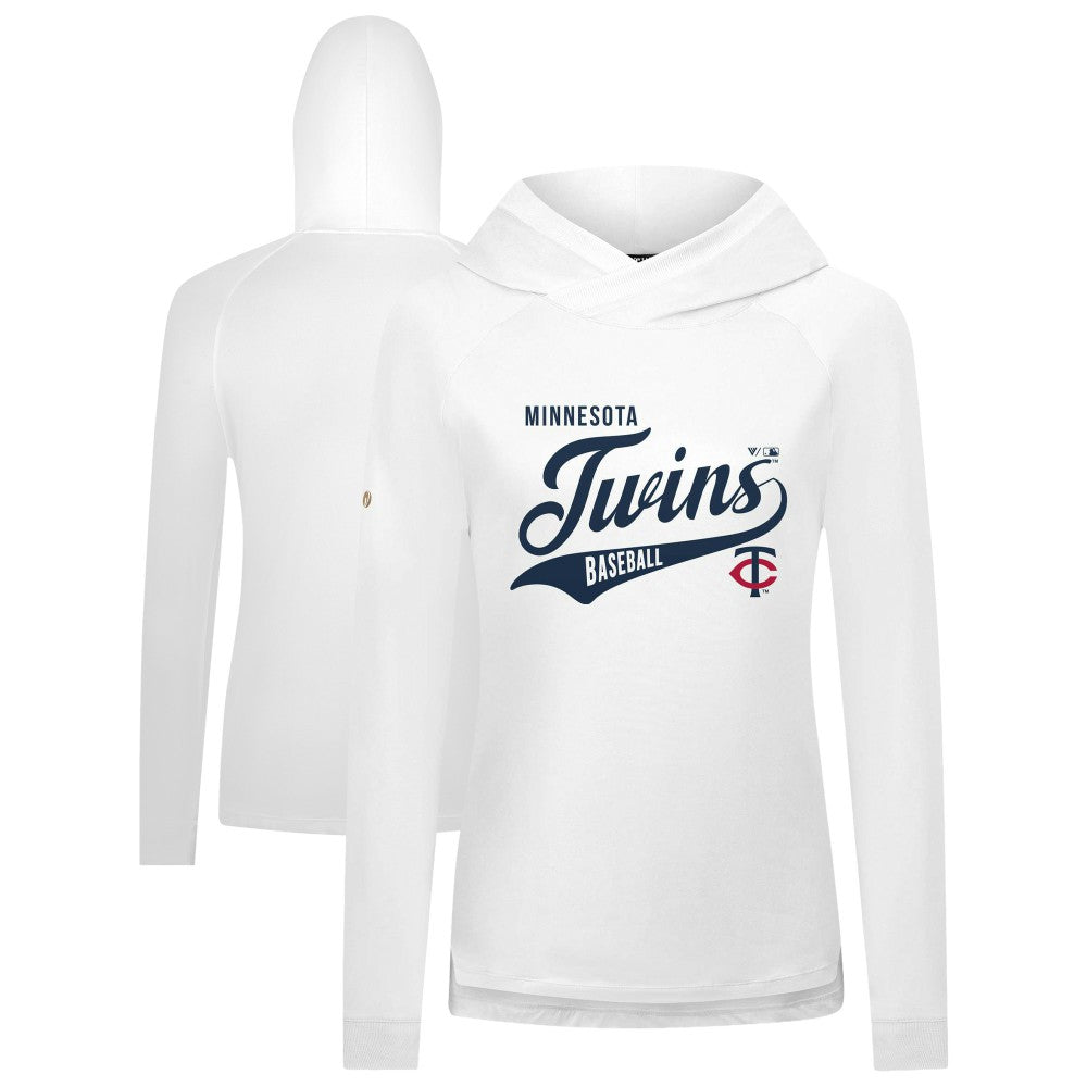 Minnesota Twins Levelwear Women's Slender Glide Raglan Hoodie - White