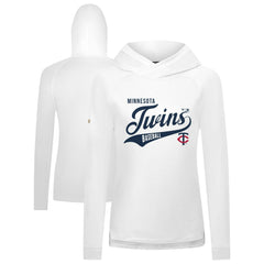 Minnesota Twins Levelwear Women's Slender Glide Raglan Hoodie - White