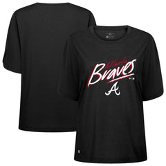 Atlanta Braves Levelwear Women's Bloom Sizzle T-Shirt - Black