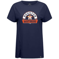 Houston Astros Levelwear Women's Influx Banner Arch T-Shirt - Navy