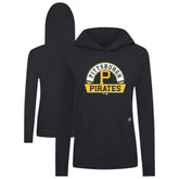 Pittsburgh Pirates Levelwear Women's Relay Banner Arch Long Sleeve T-Shirt Hoodie - Black