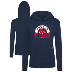 Boston Red Sox Levelwear Women's Relay Banner Arch Long Sleeve T-Shirt Hoodie - Navy