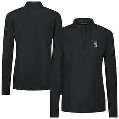 Seattle Mariners Levelwear Women's Upright Insignia 2.0 Quarter-Zip Tri-Blend Top - Black