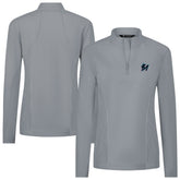 Miami Marlins Levelwear Women's Upright Insignia 2.0 Quarter-Zip Tri-Blend Top - Gray