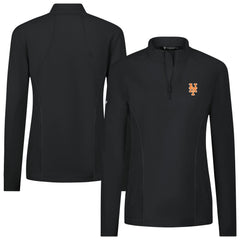 New York Mets Levelwear Women's Upright Insignia 2.0 Quarter-Zip Tri-Blend Top - Black