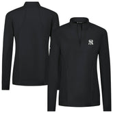 New York Yankees Levelwear Women's Upright Insignia 2.0 Quarter-Zip Tri-Blend Top - Black