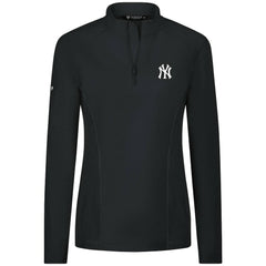 New York Yankees Levelwear Women's Upright Insignia 2.0 Quarter-Zip Tri-Blend Top - Black