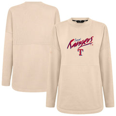 Texas Rangers Levelwear Women's Oversized Beaudry Sizzle Top - Khaki
