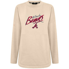 Atlanta Braves Levelwear Women's Oversized Beaudry Sizzle Top - Khaki