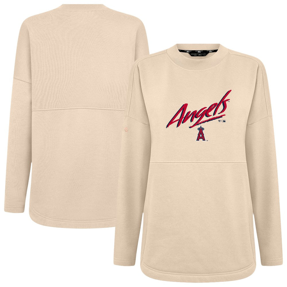 Los Angeles Angels Levelwear Women's Oversized Beaudry Sizzle Top - Khaki