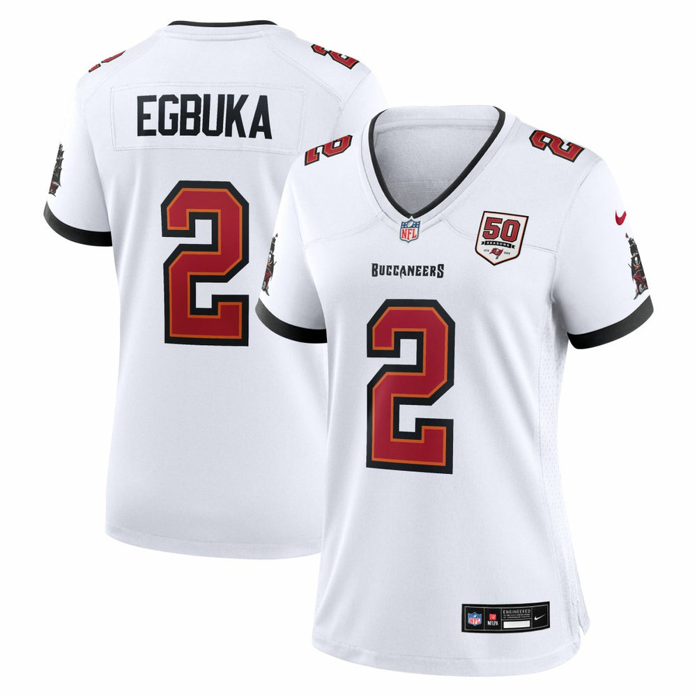 NFL Tampa Bay Buccaneers Emeka Egbuka Women's 50th Season Game Jersey