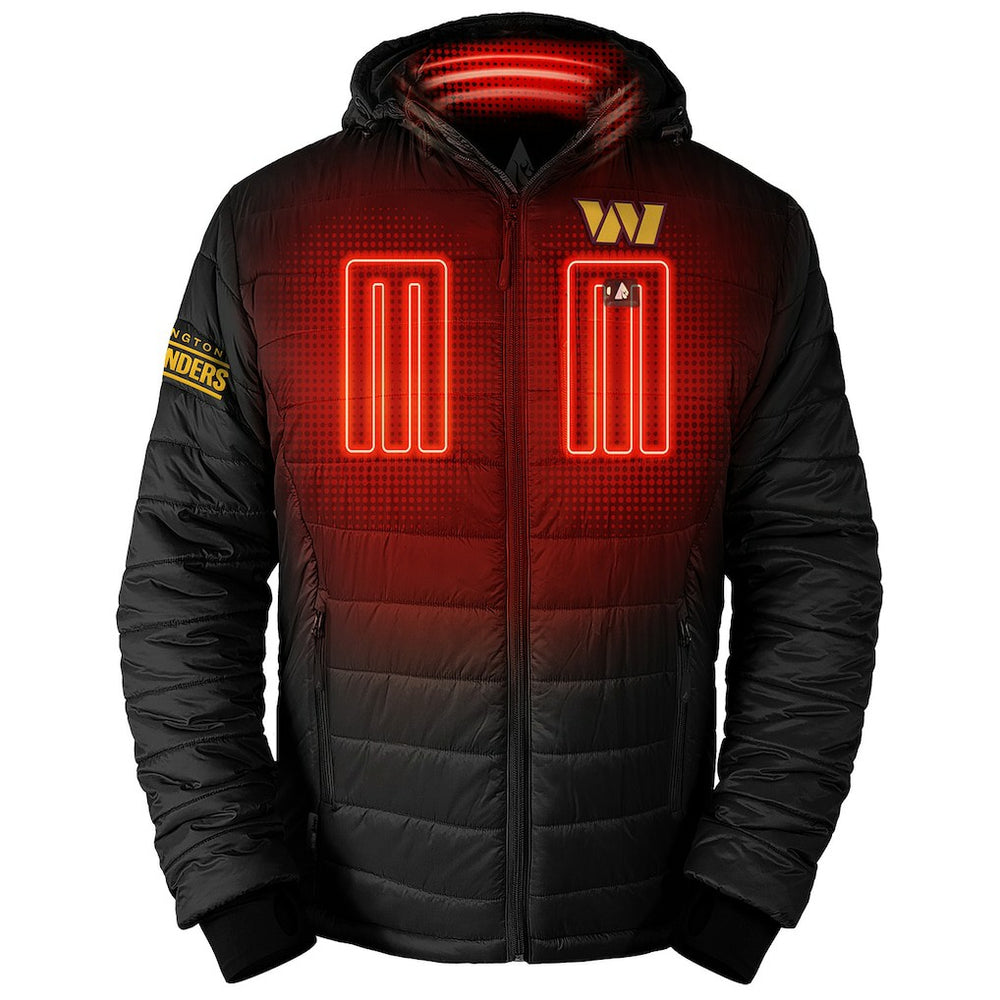 NFL Washington Commanders ActionHeat 5V Battery Heated Full-Zip Hoodie Puffer Jacket