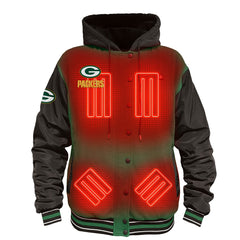 NFL Green Bay Packers ActionHeat 5V Battery Heated Full-Snap Varsity Jacket