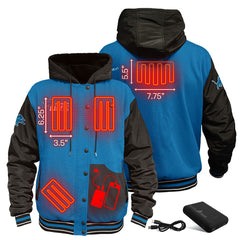 NFL Detroit Lions ActionHeat 5V Battery Heated Full-Snap Varsity Jacket