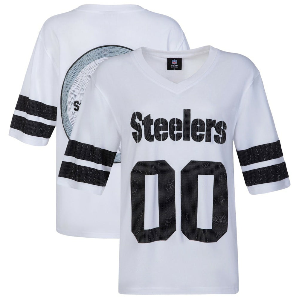 NFL Pittsburgh Steelers Cuce Women's Rhinestone V-Neck Tunic