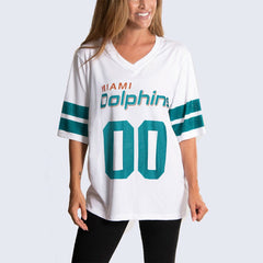 NFL Miami Dolphins Cuce Women's Rhinestone V-Neck Tunic