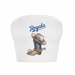 Kansas City Royals Tiny Turnip Women's Cowboy Boot Crop Tube Top - White