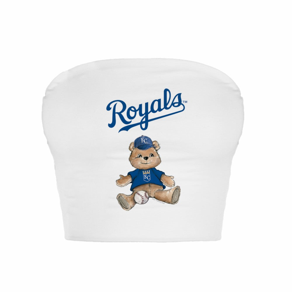 Kansas City Royals Tiny Turnip Women's Teddy Bear Crop Tube Top - White