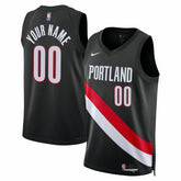 Portland Trail Blazers Unisex Swingman Custom Jersey - Icon Edition - Black | Nike cheap