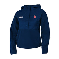 Boston Red Sox Women's Cloud Point Hooded Fleece Half-Snap Pullover Jacket - Navy | Columbia