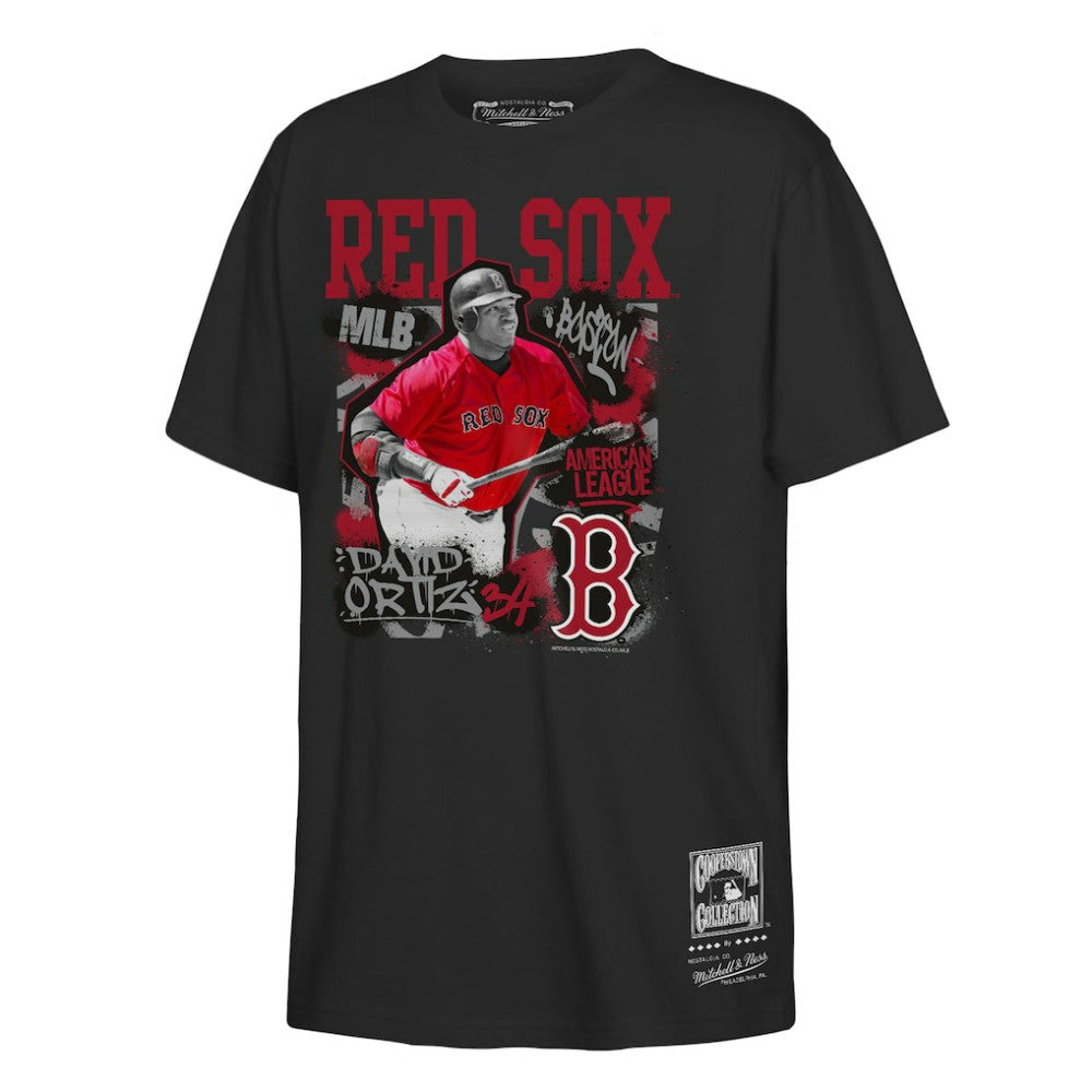 David Ortiz Boston Red Sox Youth Cooperstown Star Moment T-Shirt - Black | Mitchell & Ness