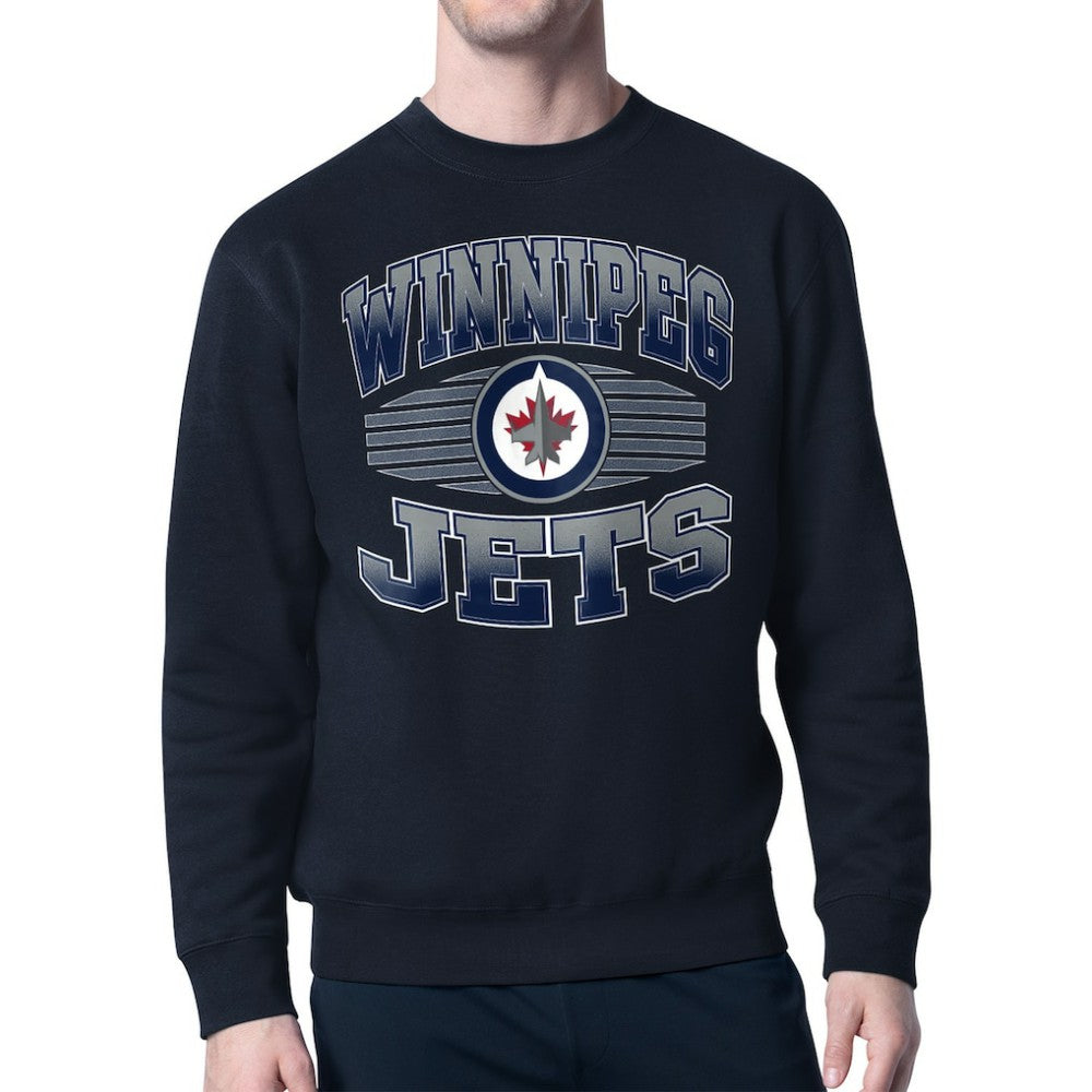 Winnipeg Jets Starter Team Grit Graphic Fleece Pullover Sweatshirt
