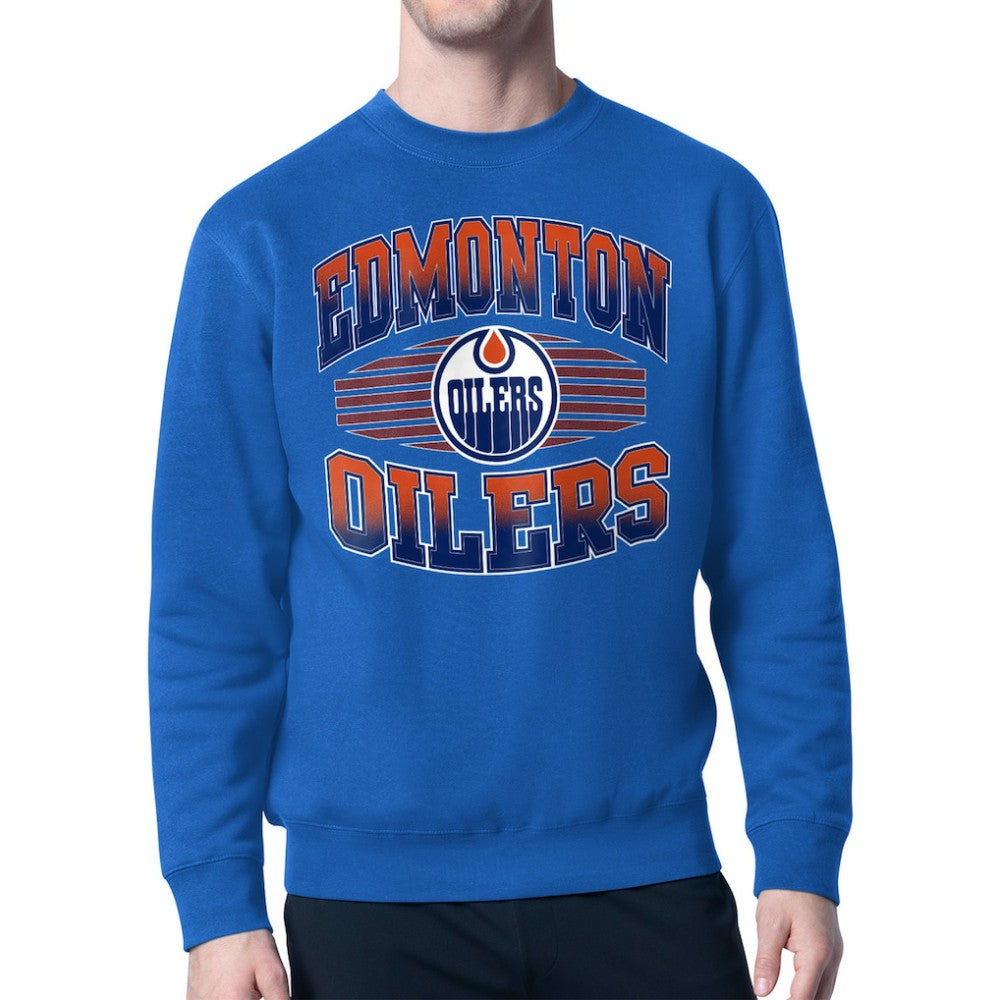 Edmonton Oilers Starter Team Grit Graphic Fleece Pullover Sweatshirt