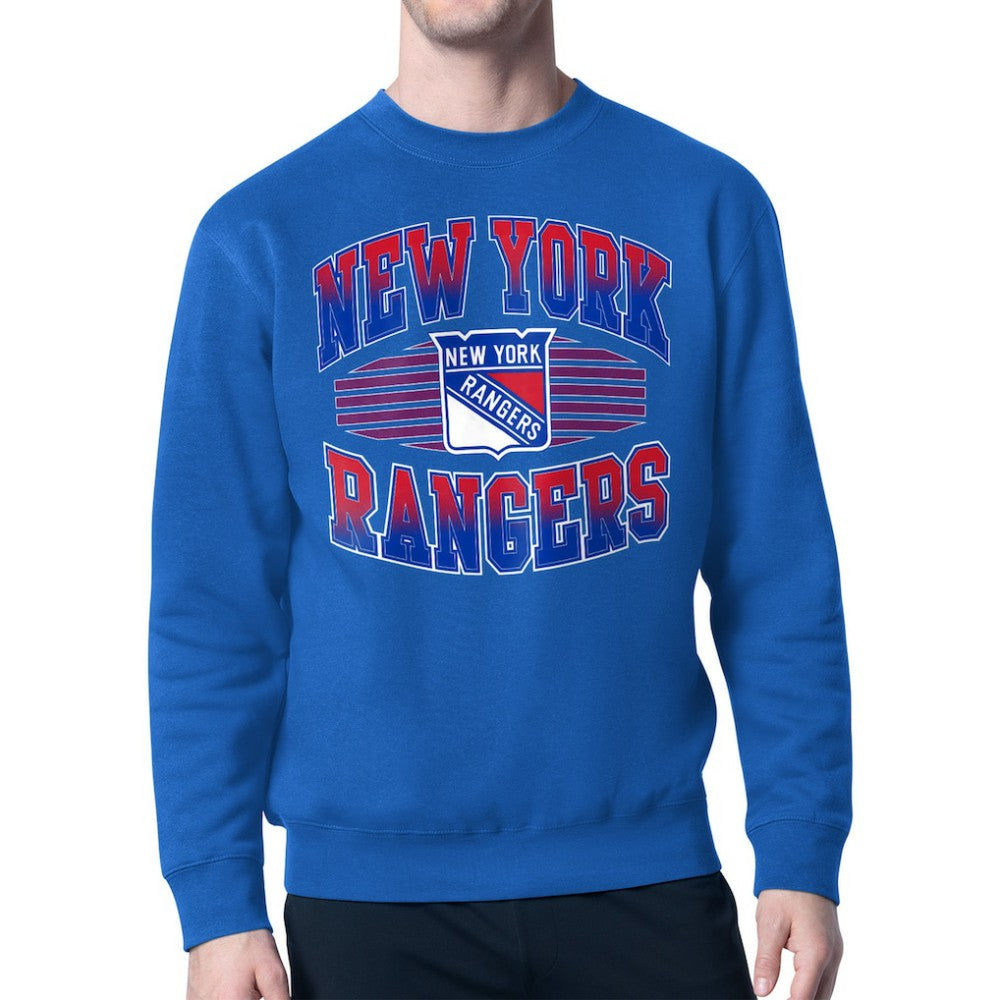 New York Rangers Starter Team Grit Graphic Fleece Pullover Sweatshirt